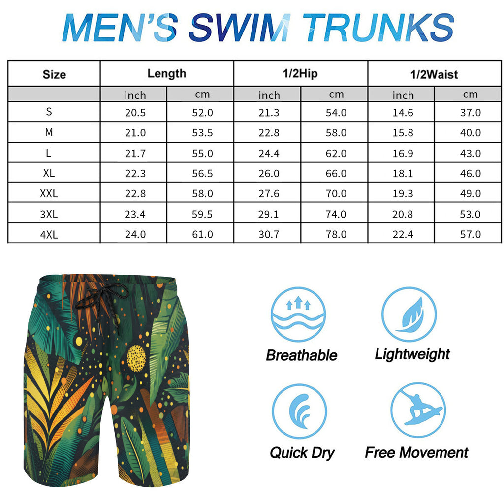 Tropical Men's Beach Shorts (Not Mesh Lined) | Polyester