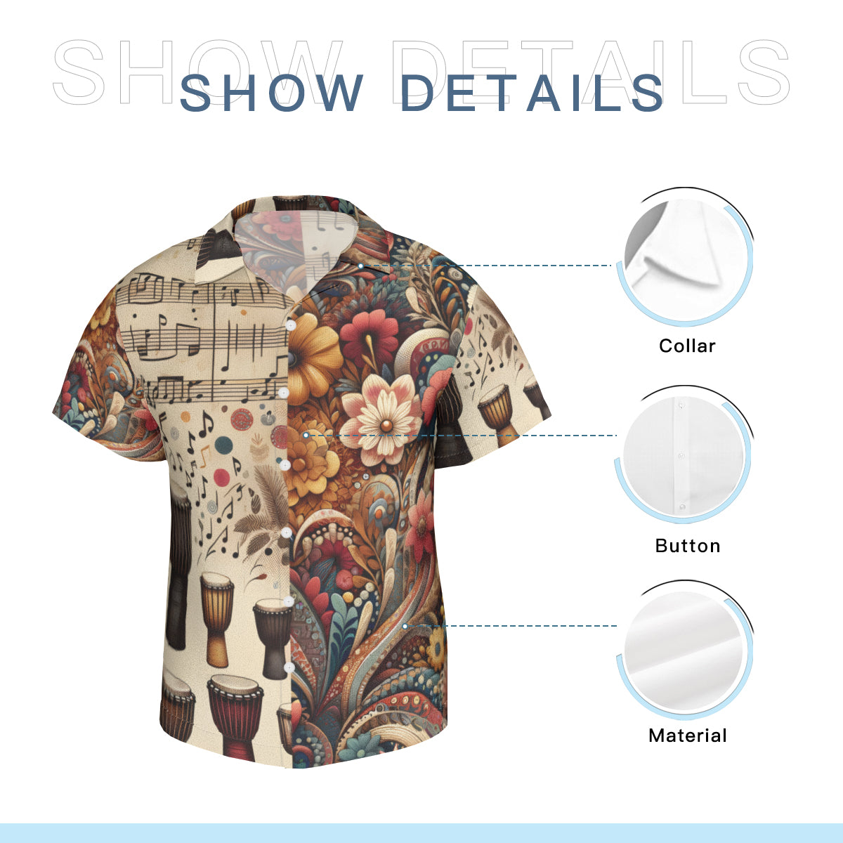 African Drums Short Sleeves Men's Shirt