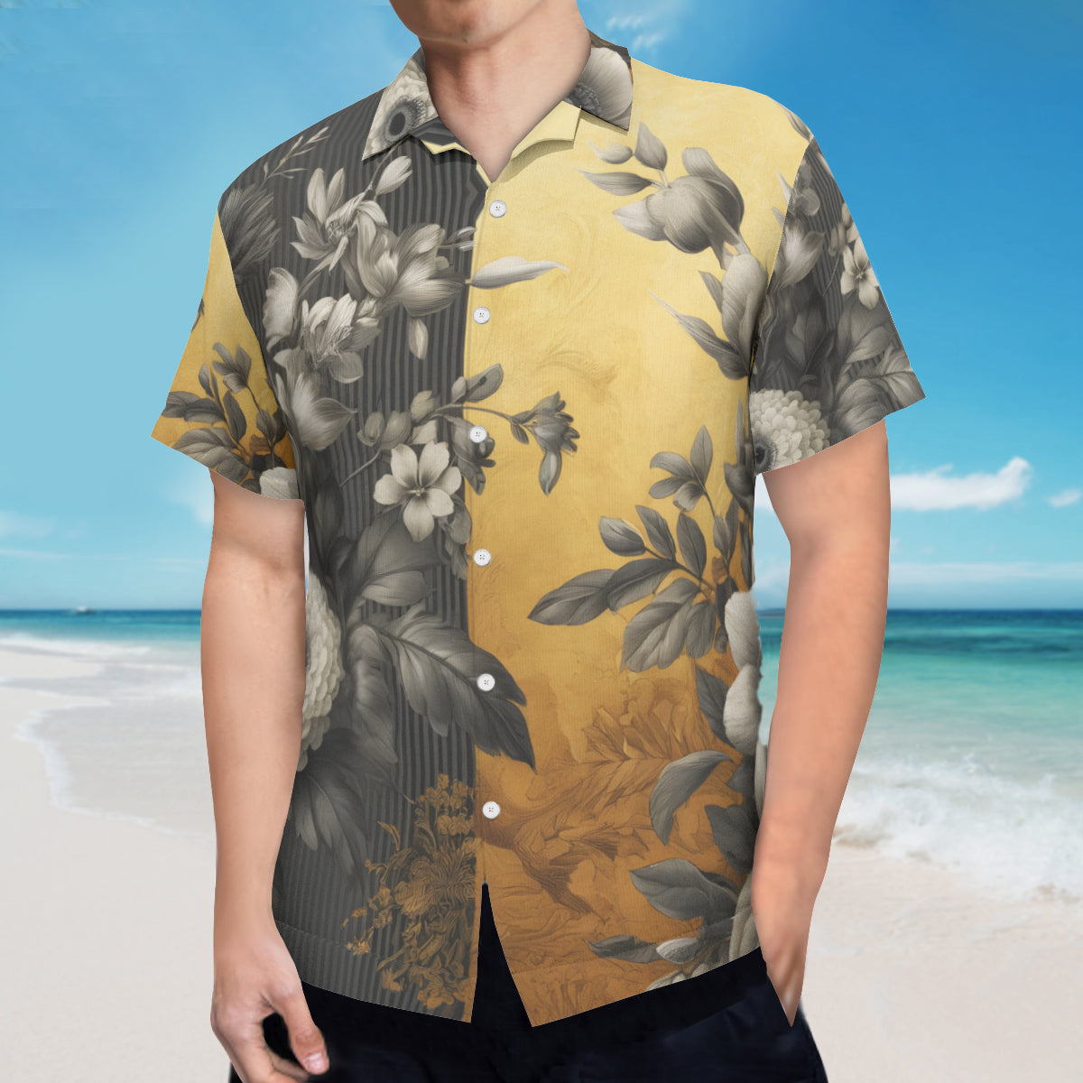 Floral Short Sleeves Men's Shirt