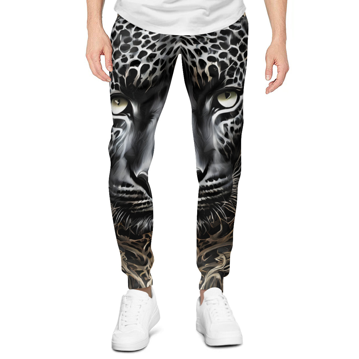 Leopard Men's Adult Hoodie Set (Double-Layer Hood) | Health Fabric