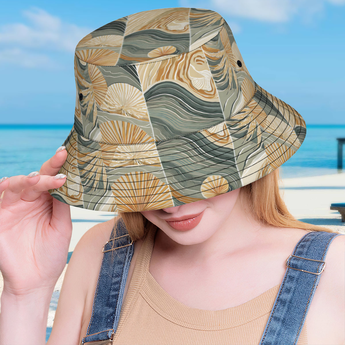Minimalistic Tropical Double-Sided Unisex Polyester Bucket Hat