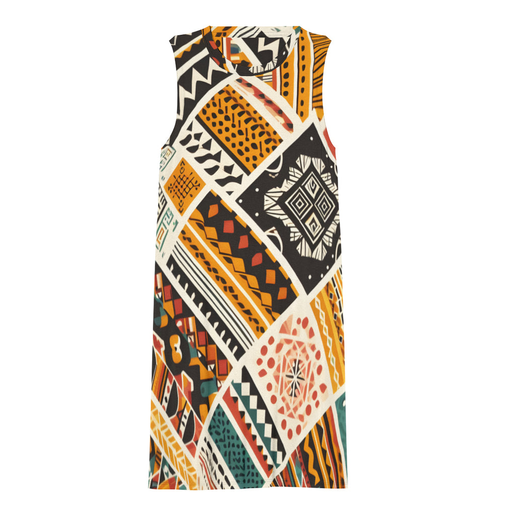 African Pattern Women's Casual Dress | Polyester