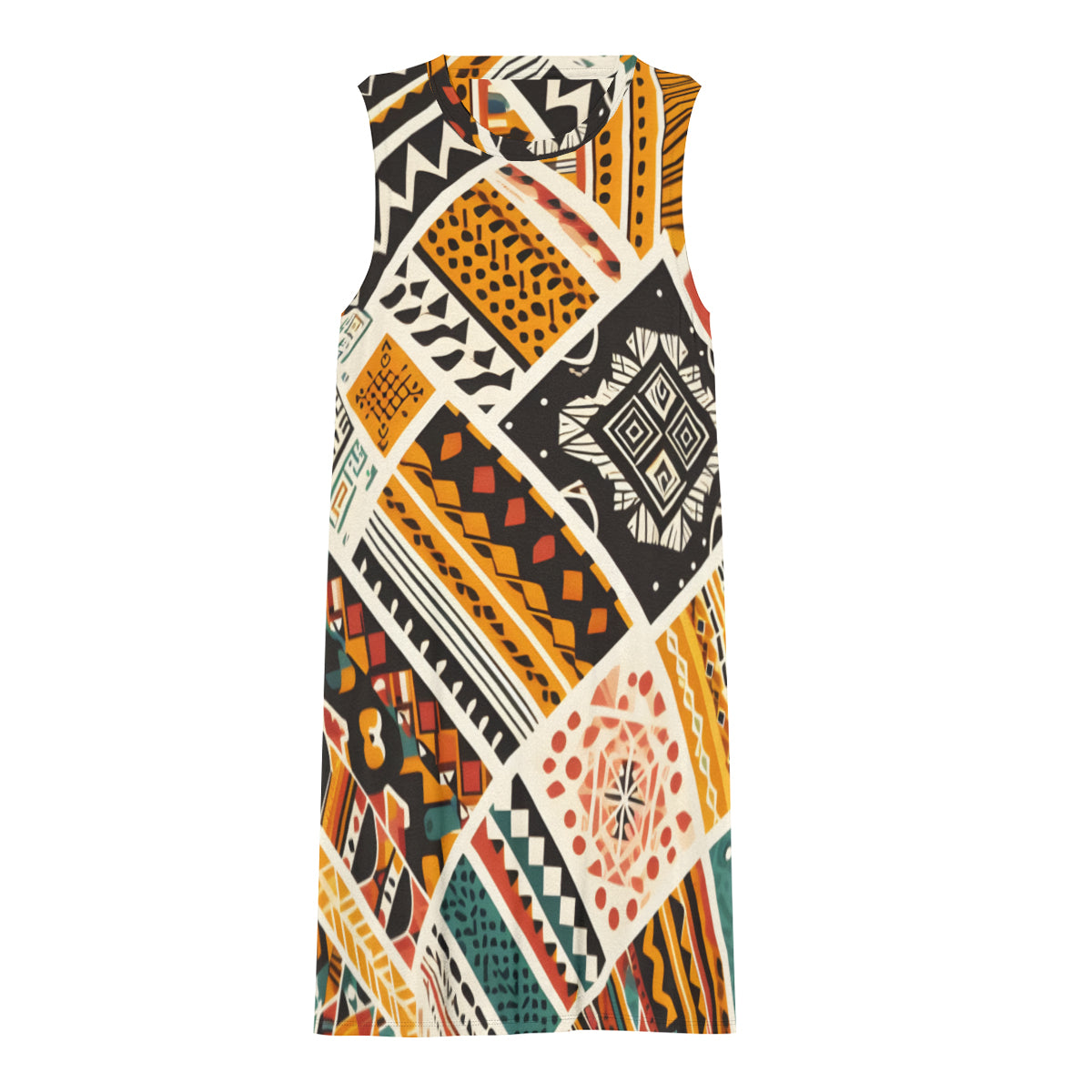 African Pattern Women's Casual Dress | Polyester