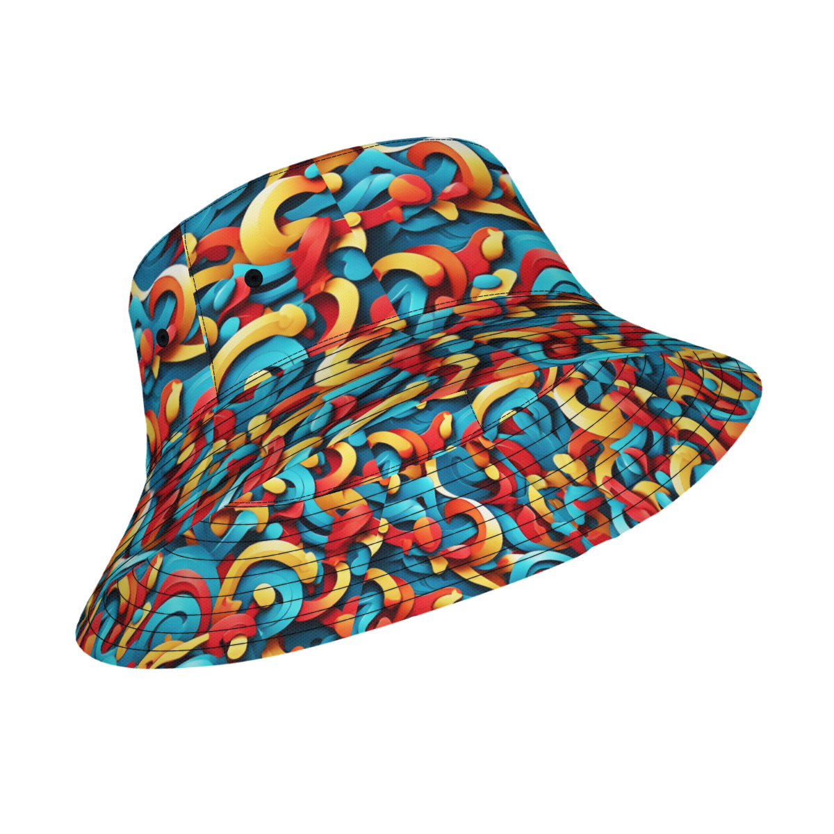 Abstract Double-Sided Unisex Polyester Bucket Hat