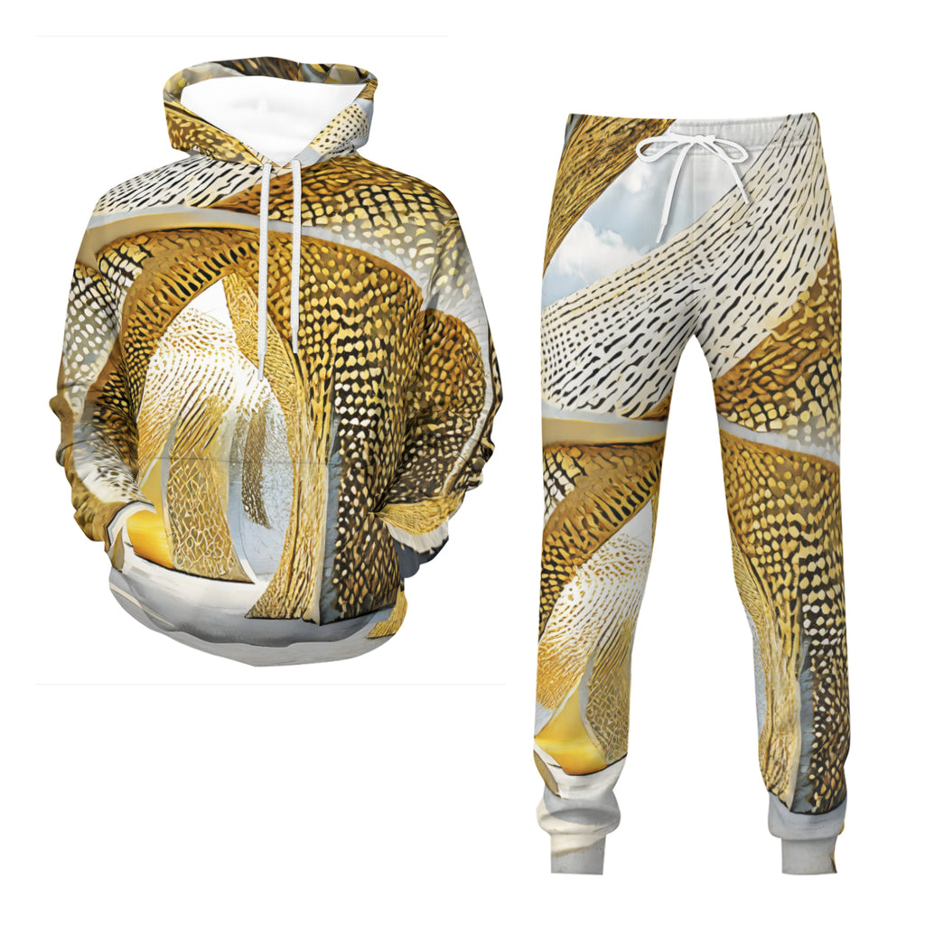 Golden Archtectural Men's Adult Lightweight Hoodie Set | Air Layer