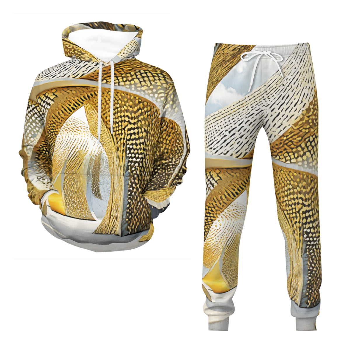Golden Archtectural Men's Adult Lightweight Hoodie Set | Air Layer