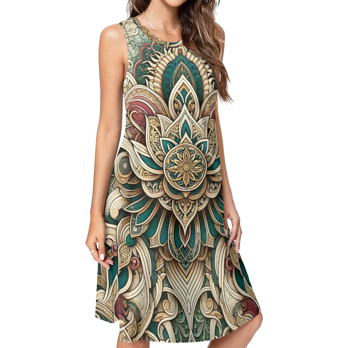 Intricate Luxury Pattern Women's Casual Dress | Polyester