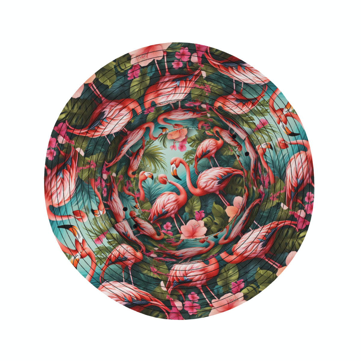Pink Flamingo Double-Sided Unisex Polyester Bucket Hat