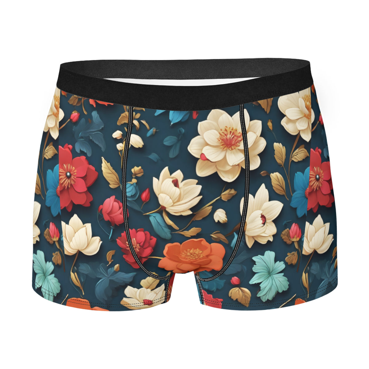 Floral Men's Underwear (Multi-Faceted Design)