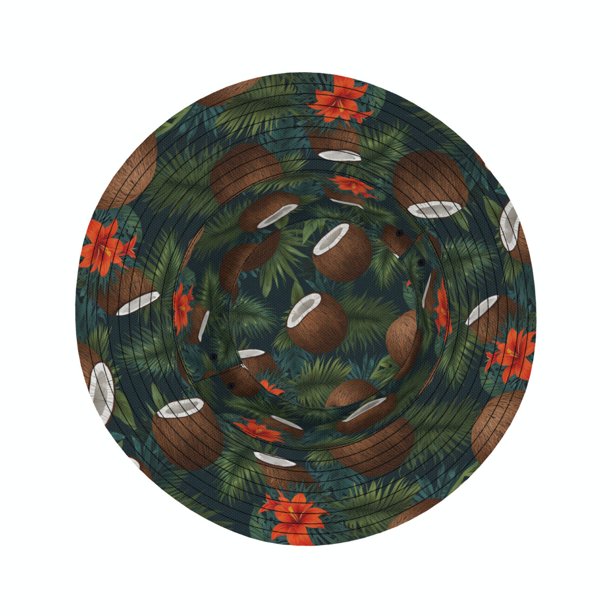 Tropical Coconut Double-Sided Unisex Polyester Bucket Hat
