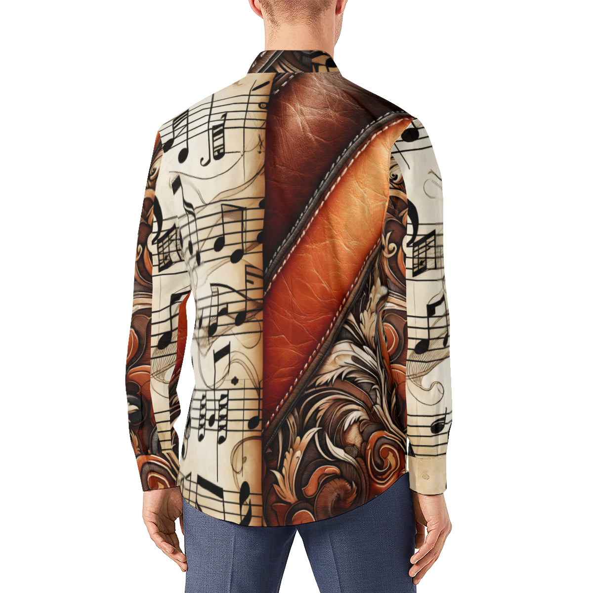 Musical Leather Harmony Long Sleeves Men's Shirt