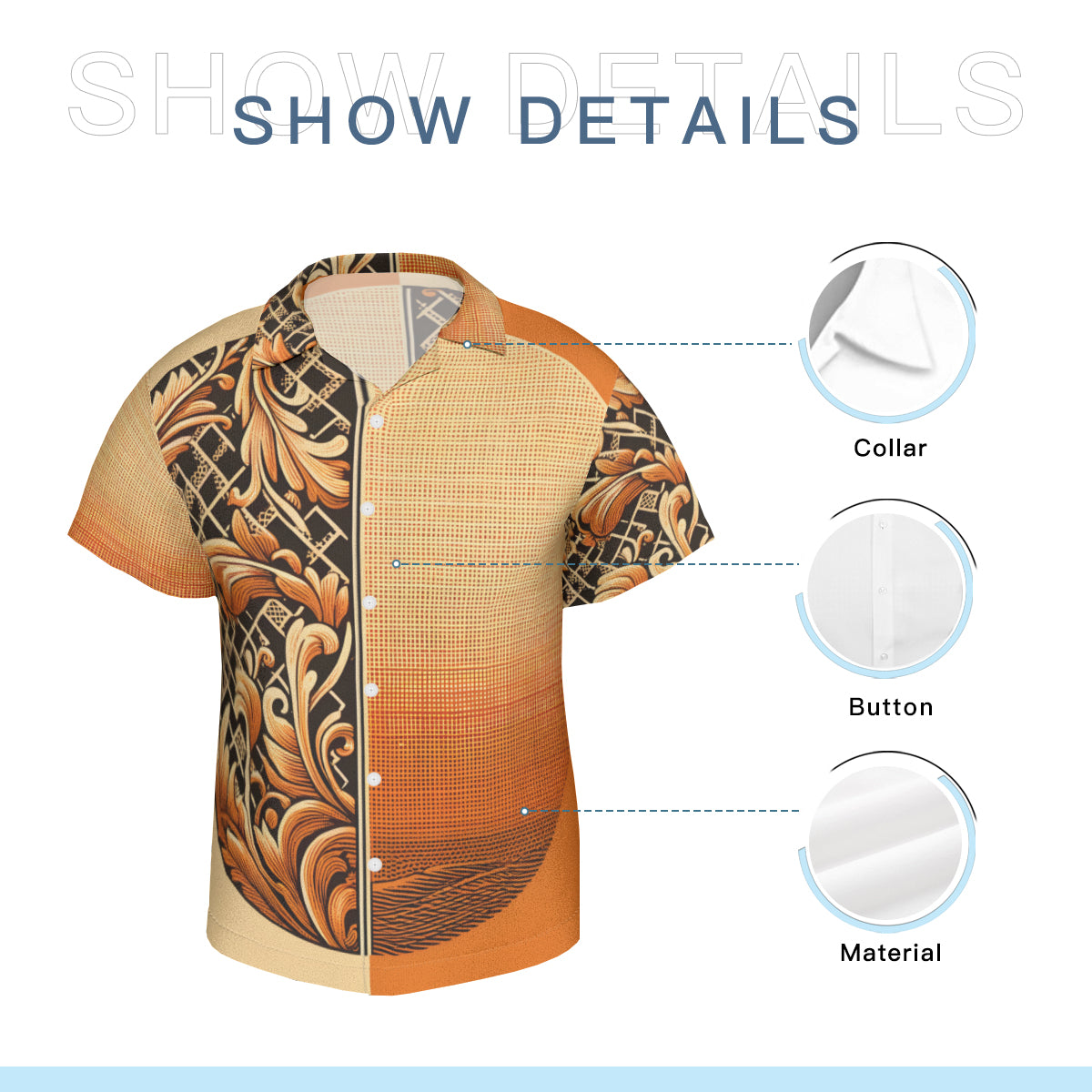 Orange Short Sleeves Men's Shirt