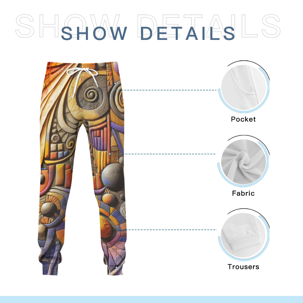 Textured Abstract Men's Adult Hoodie Set (Double-Layer Hood) | Health Fabric