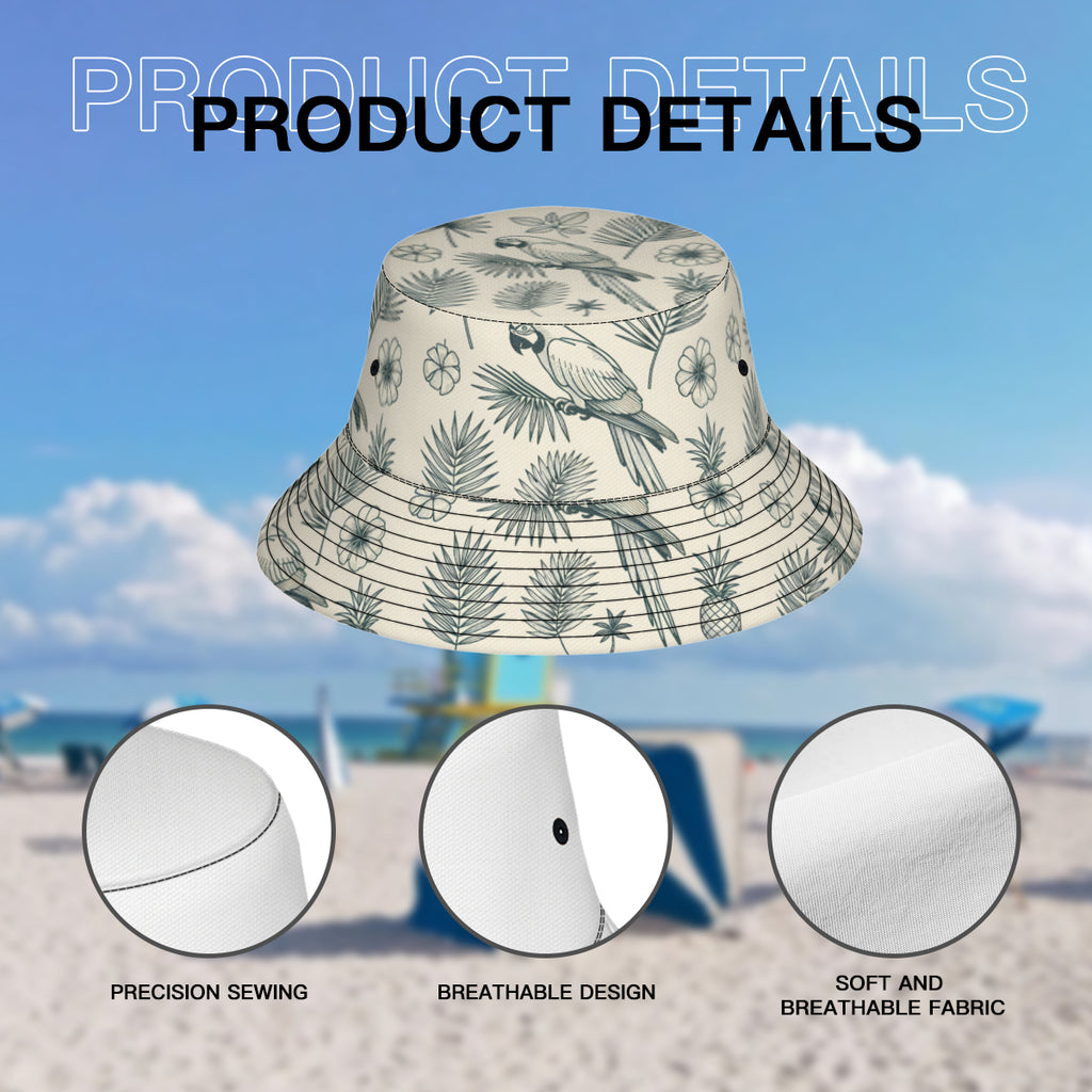 Tropical Double-Sided Unisex Polyester Bucket Hat