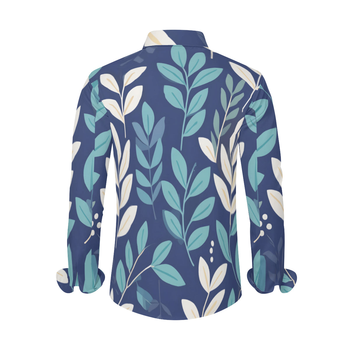 Floral Men's Classic Long-Sleeved Shirt | Polyester