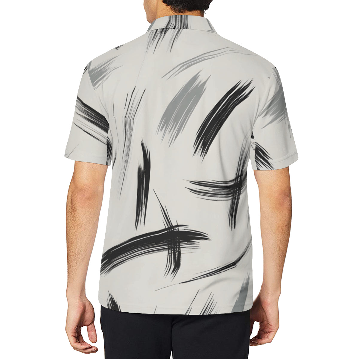 Minimalistic Paint Brush Men's Premium European Size POLO Shirt | 95% Polyester+5% Spandex