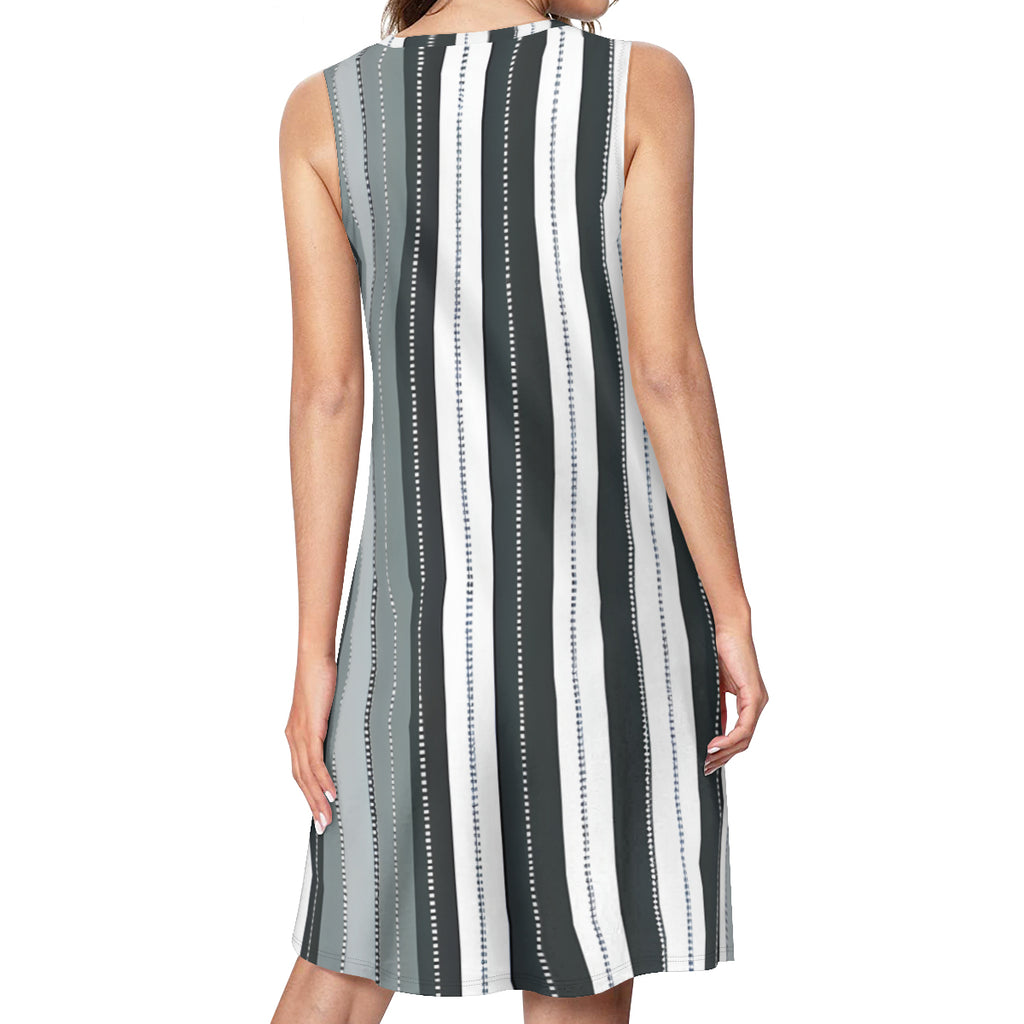 Minimalistic Stripes Women's Casual Dress | Polyester
