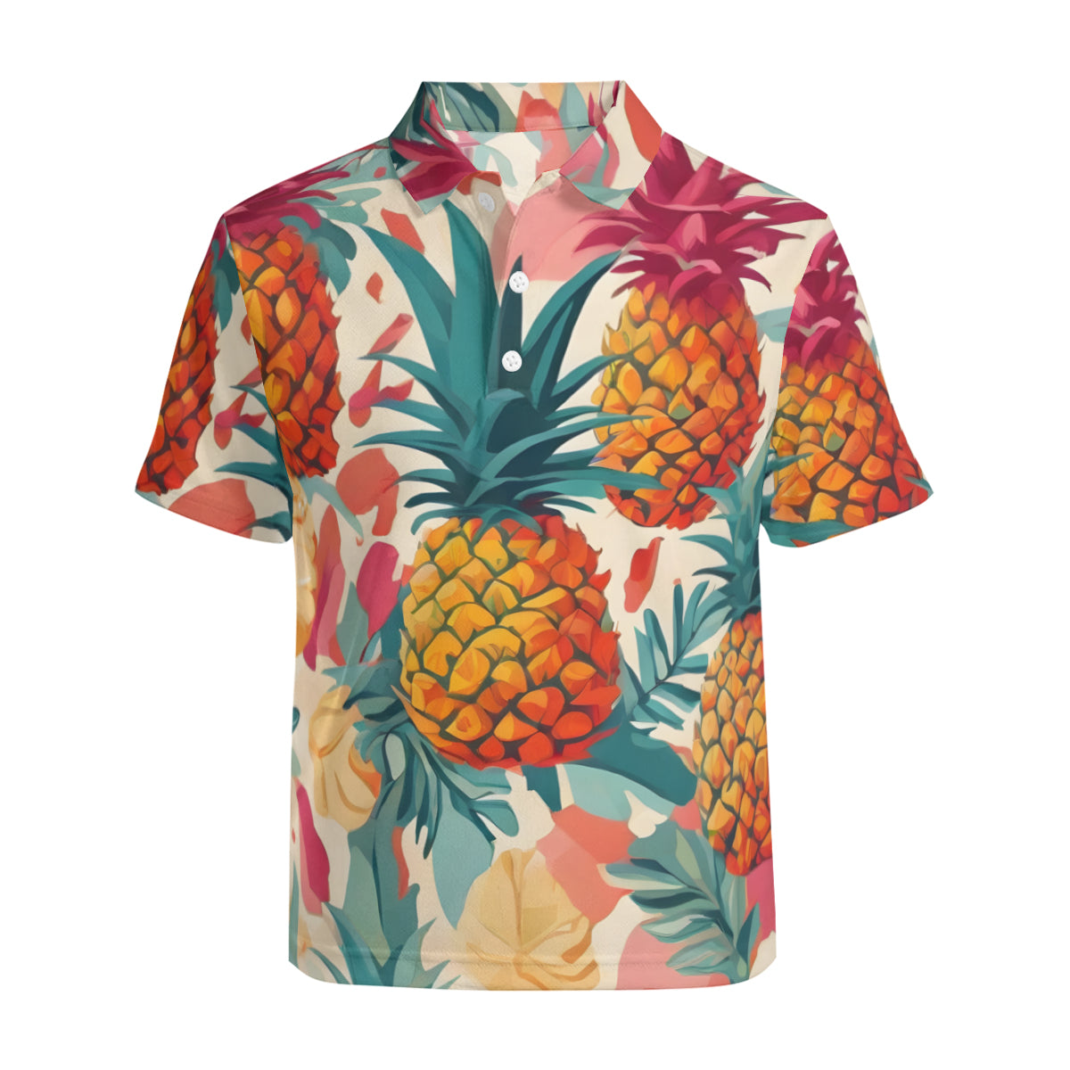 Pineapple Men's Premium European Size POLO Shirt | 95% Polyester+5% Spandex