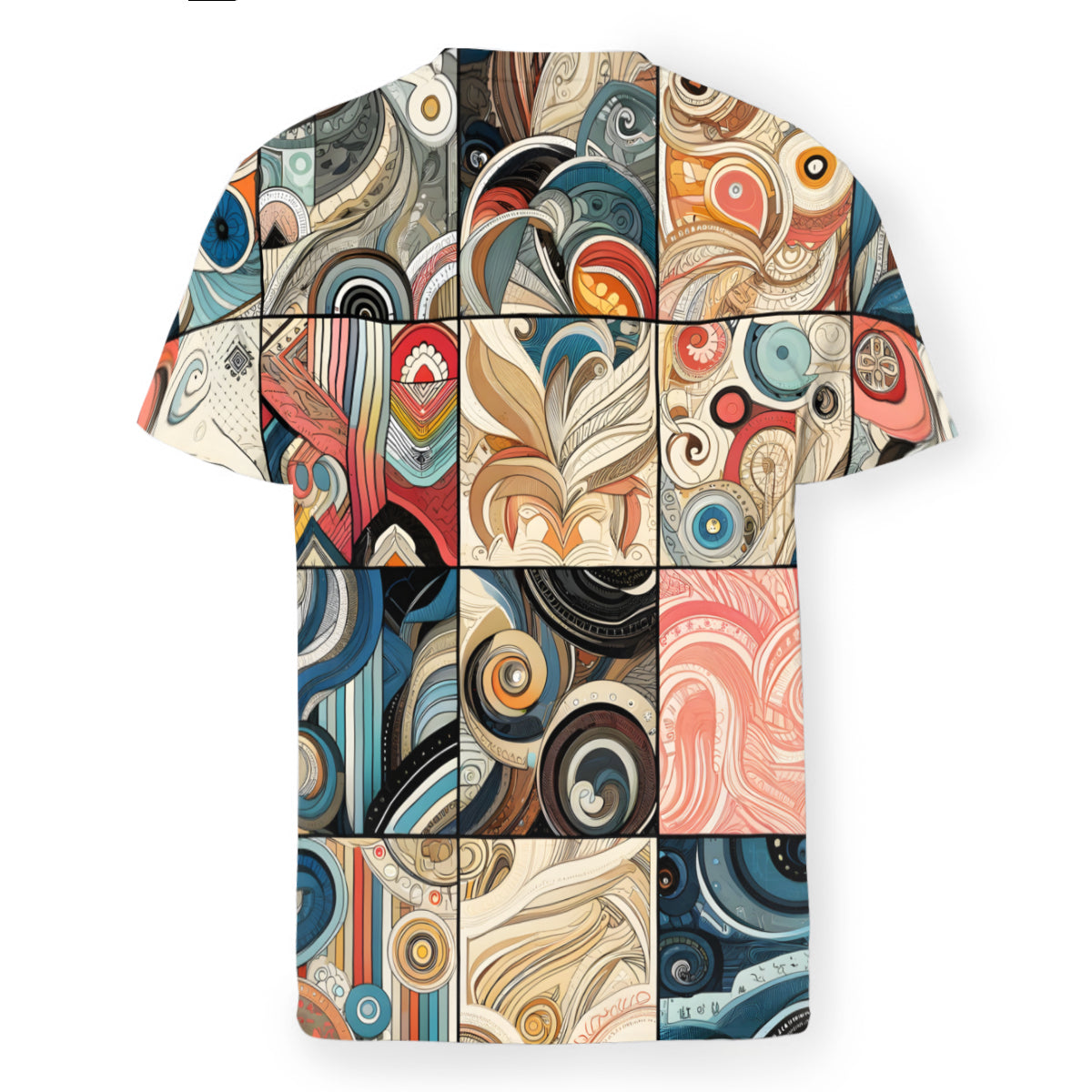 Abstract Floral Men's Short-Sleeved Mesh Cloth T-Shirt｜Polyester