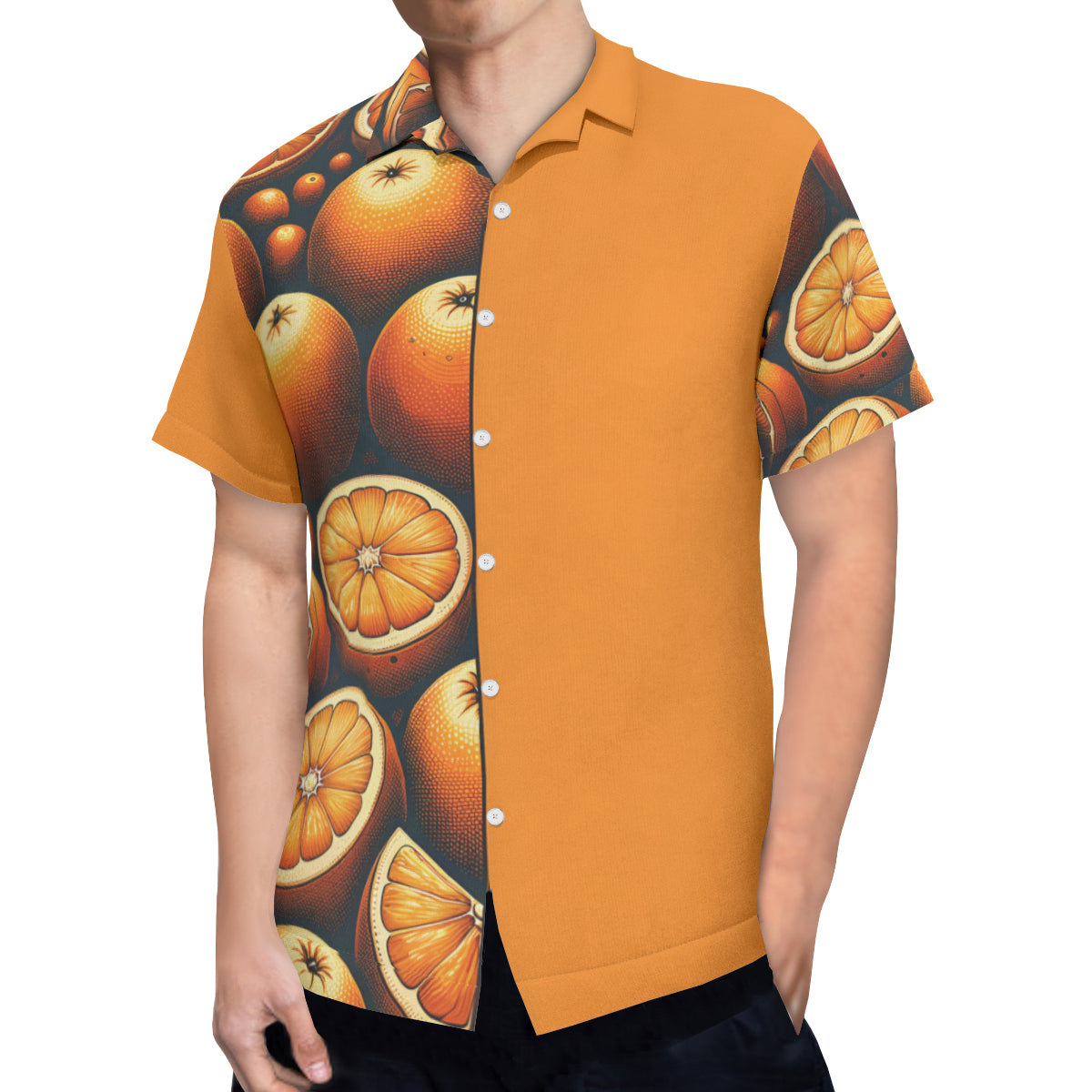 Orange Short Sleeves Men's Shirt