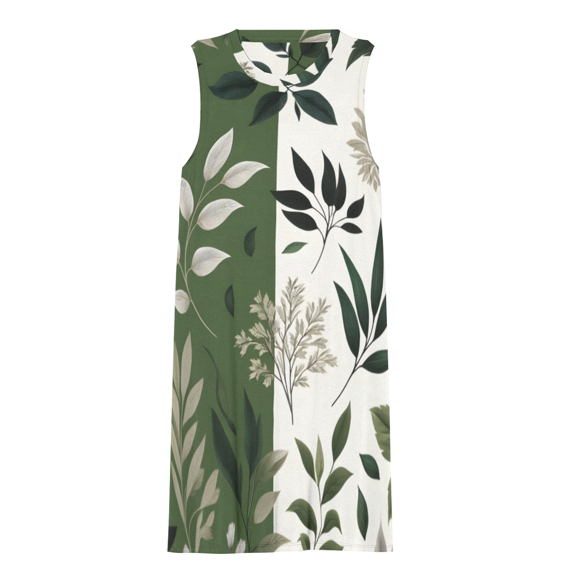 Green Floral Women's Casual Dress | Polyester
