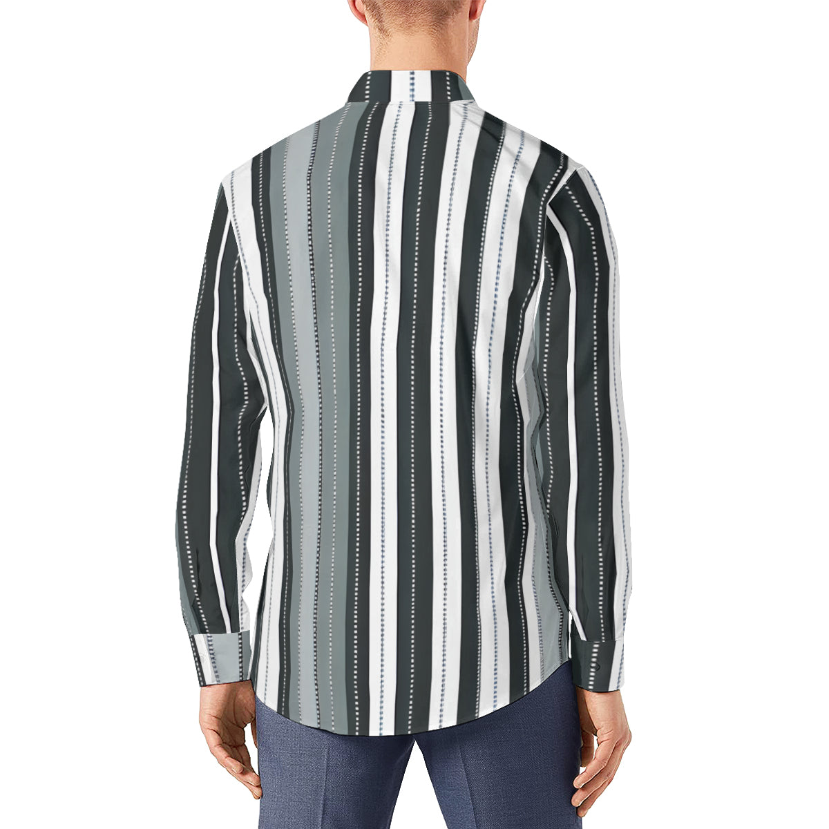 Abstract Stripes Long Sleeves Men's Shirt