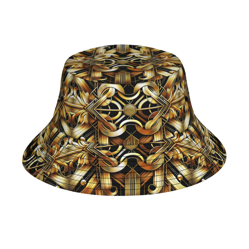 Golden Pineapple Double-Sided Unisex Polyester Bucket Hat