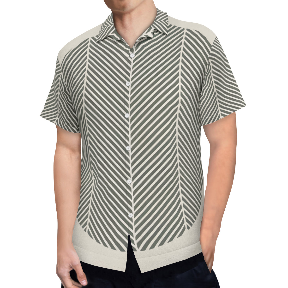 Minimalistic Geometric Short Sleeves Men's Shirt