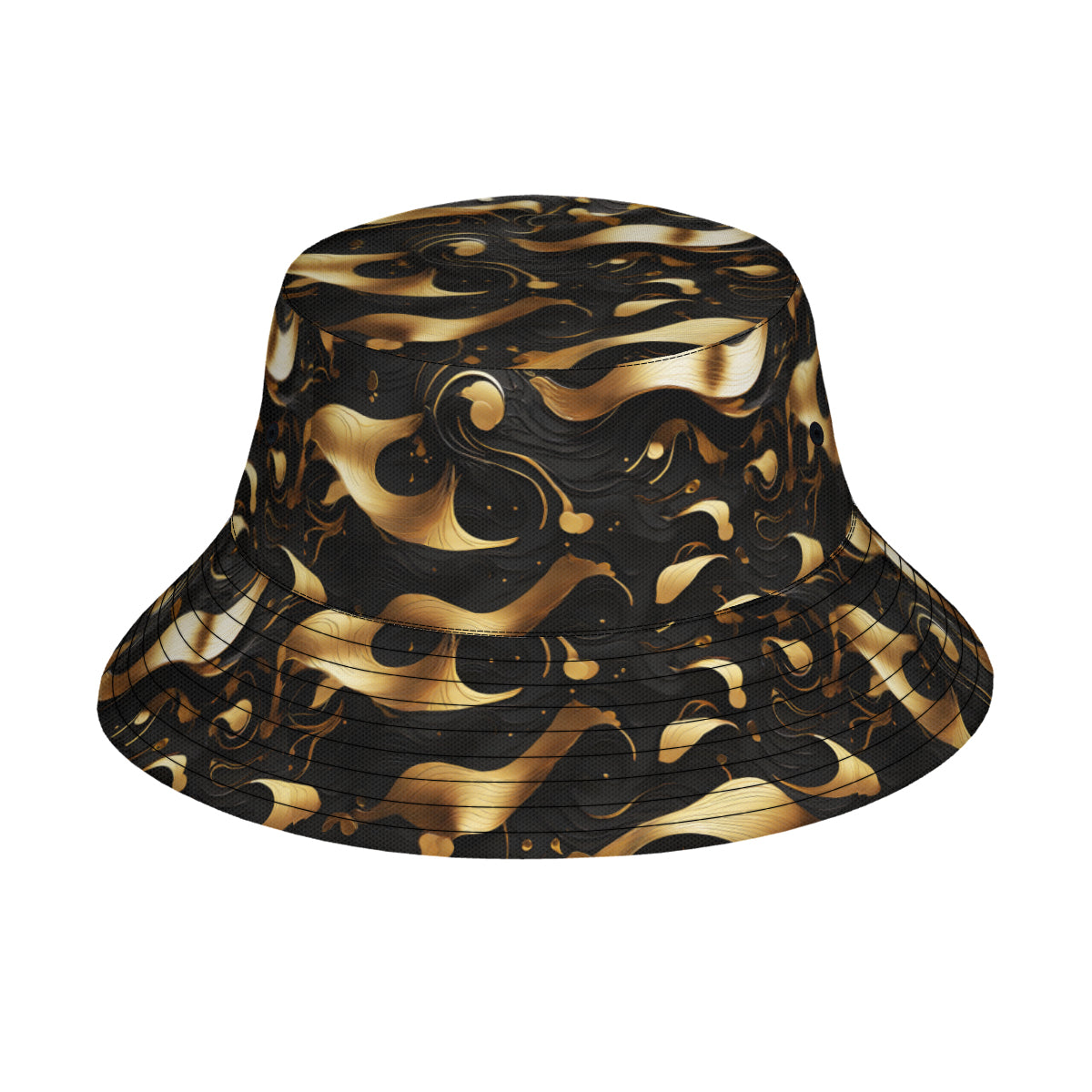 Golden Dynamic Double-Sided Unisex Polyester Bucket Hat