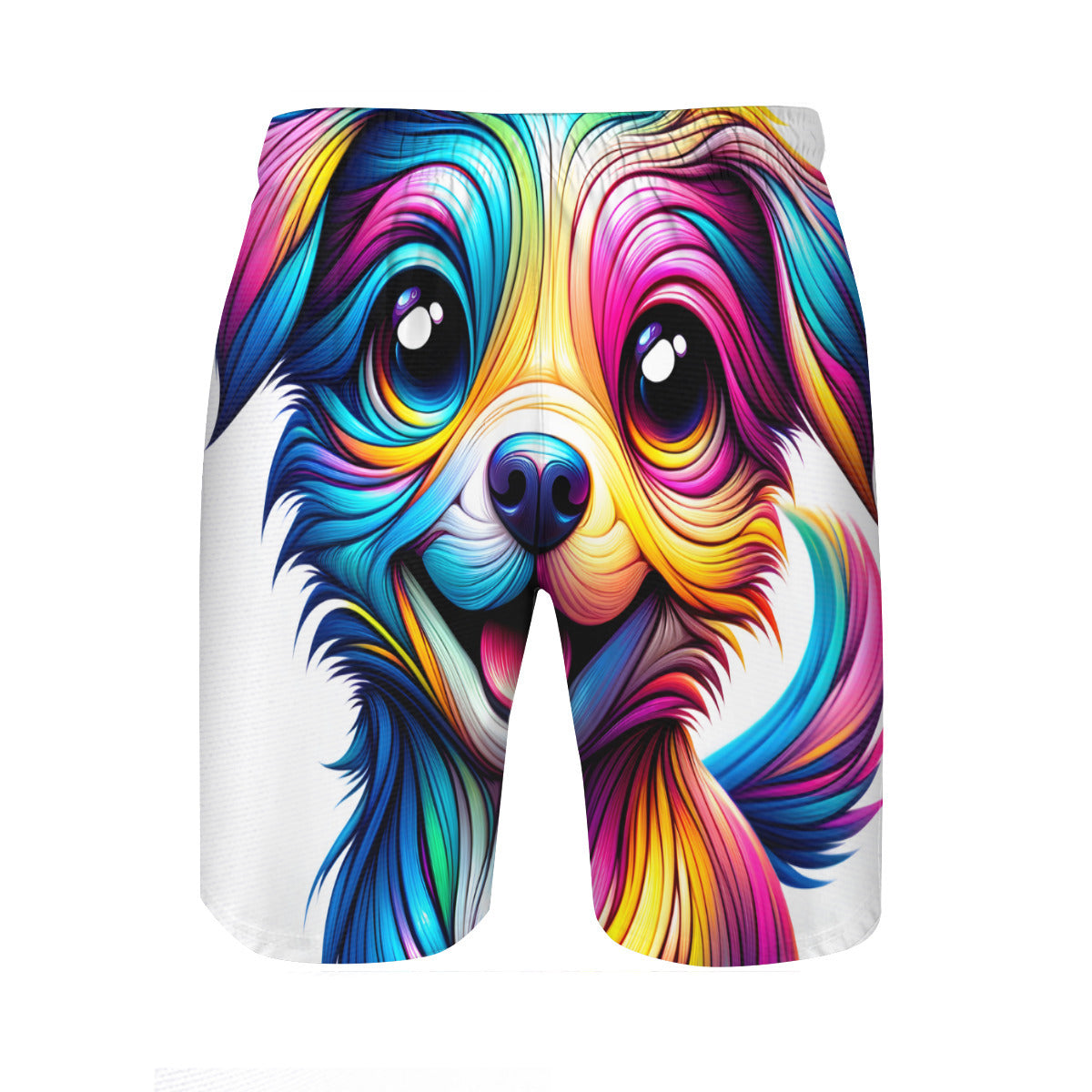 Colourful Dog Men's Beach Shorts (Not Mesh Lined) | Polyester