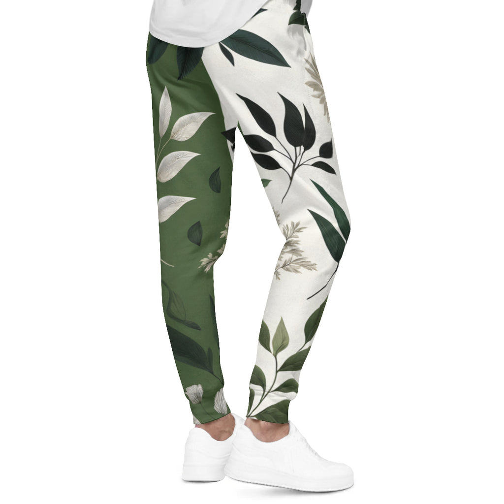 Olive Botanical Design Men's Adult Hoodie Set (Double-Layer Hood) | Health Fabric