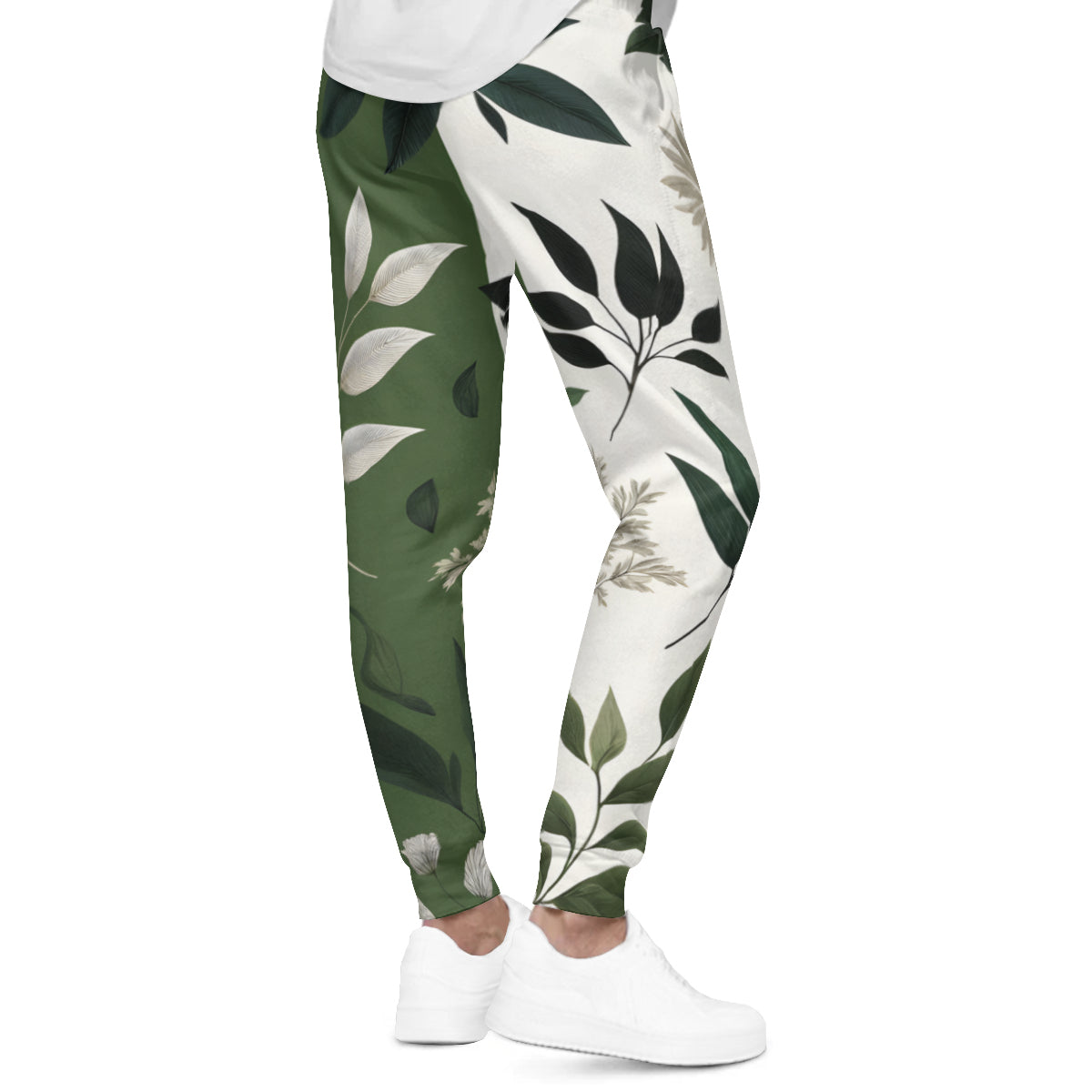 Olive Botanical Design Men's Adult Hoodie Set (Double-Layer Hood) | Health Fabric