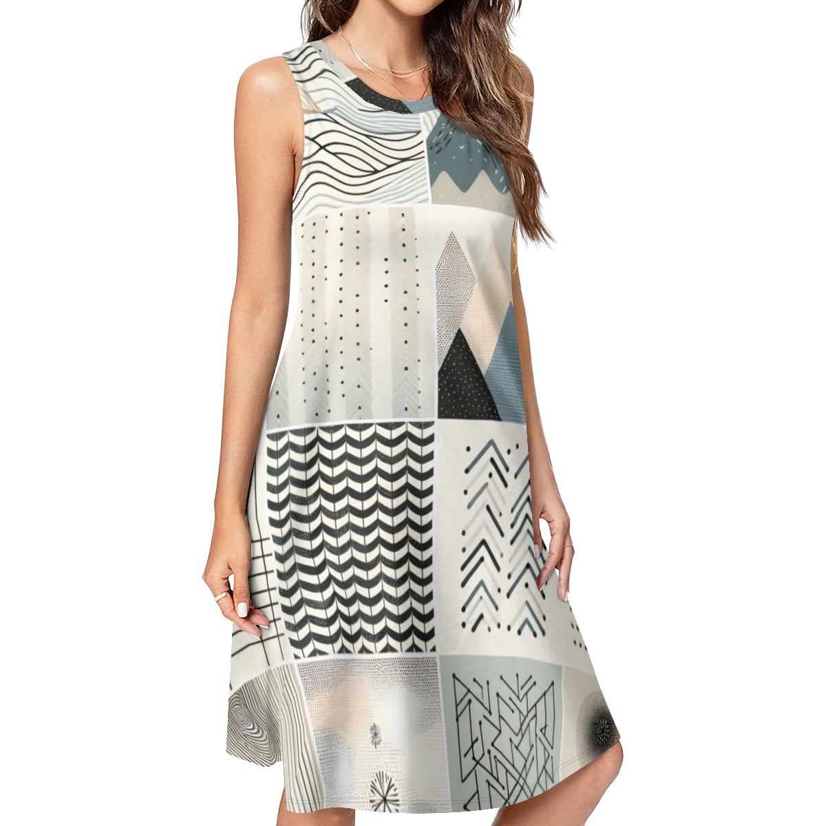 Minimalistic Floral Women's Casual Dress | Polyester