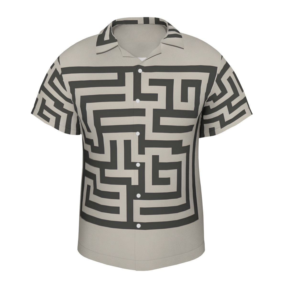 Minimalistic Geometric Short Sleeves Men's Shirt