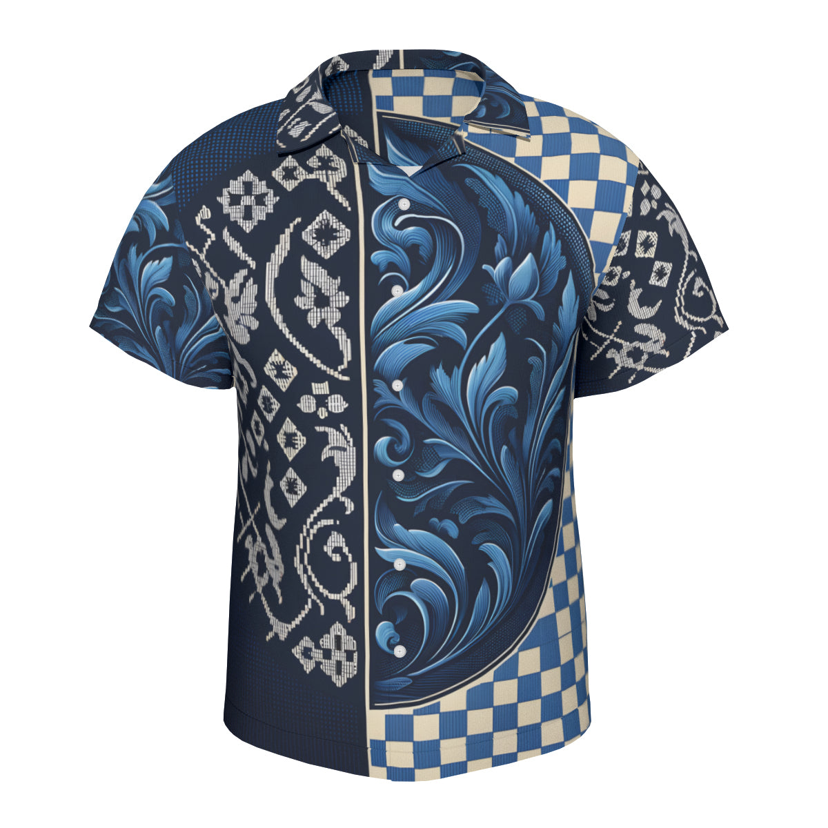 Blue Short Sleeves Men's Shirt