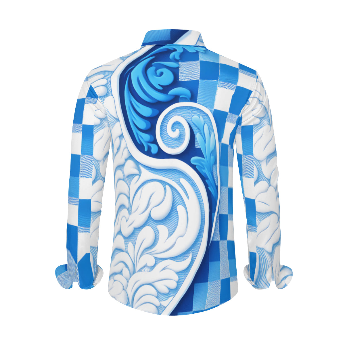 Blue Wave Long Sleeves Men's Shirt