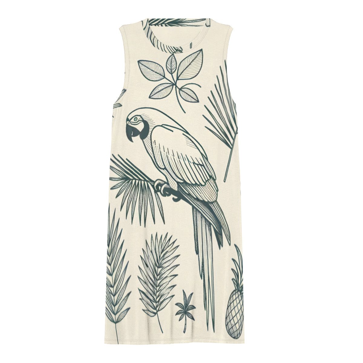 Minimalistic Parrot Women's Casual Dress | Polyester