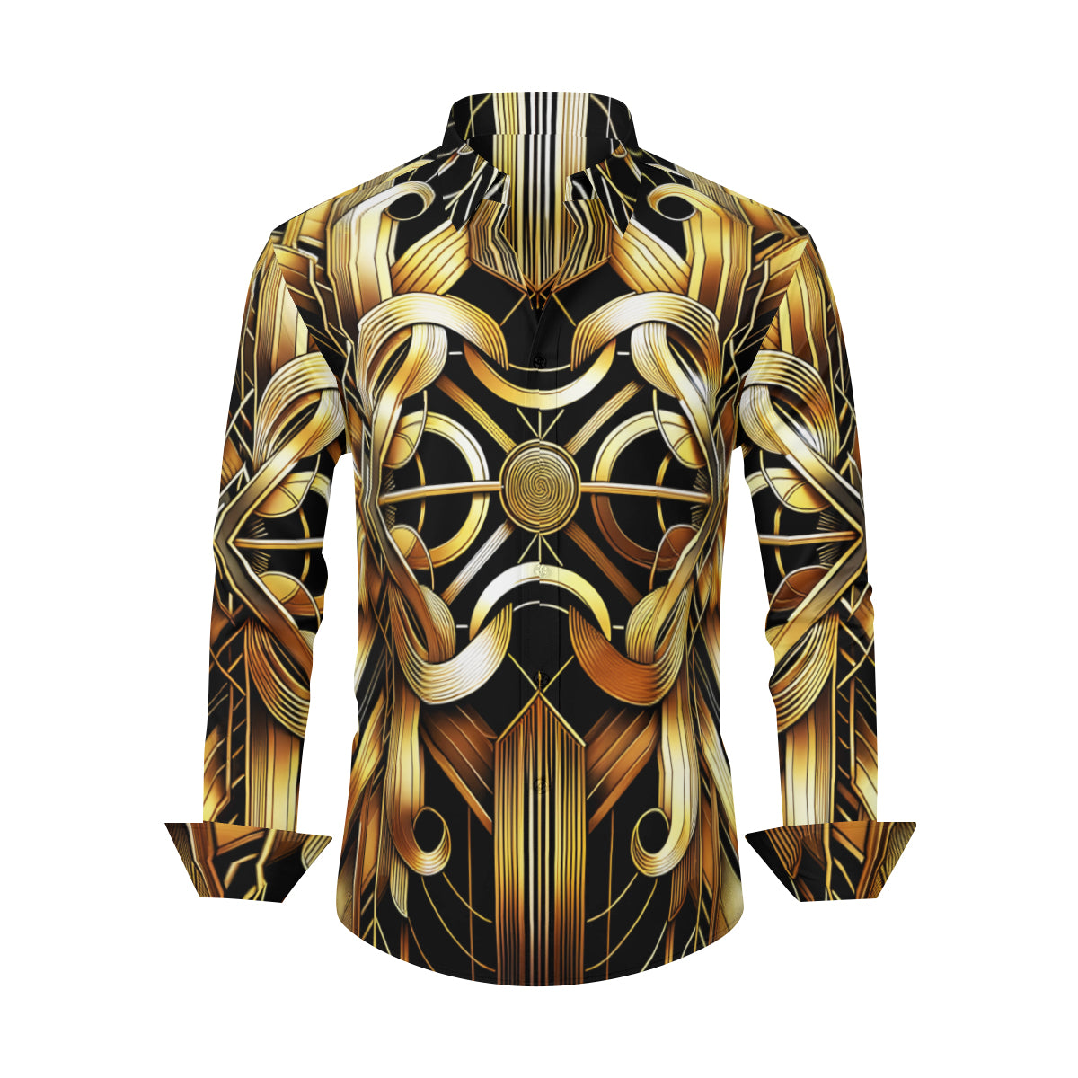 Abstract Elegance Men's Classic Long-Sleeved Shirt | Polyester