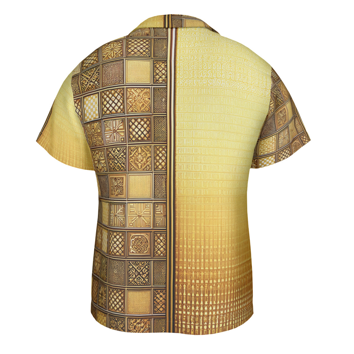 Golden Pattern Short Sleeves Men's Shirt