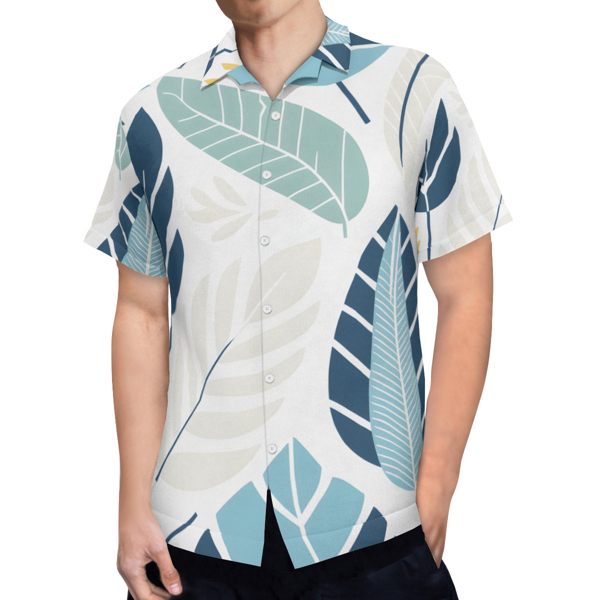 Tropical Leaf Short Sleeves Men's Shirt