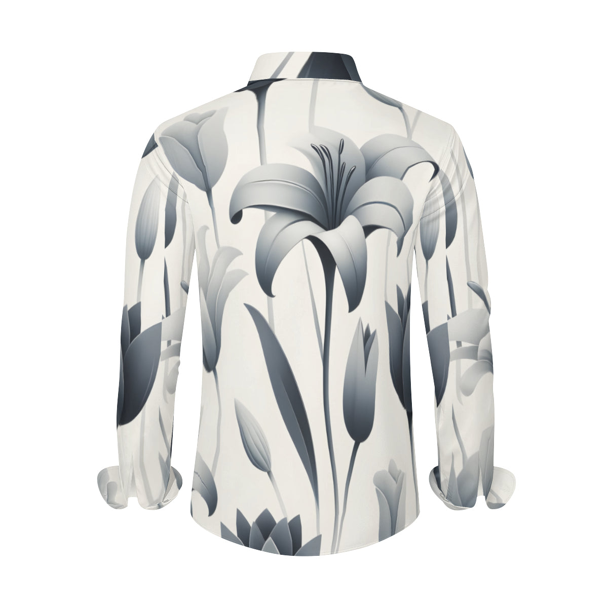 Minimalistic Floral Long Sleeves Men's Shirt