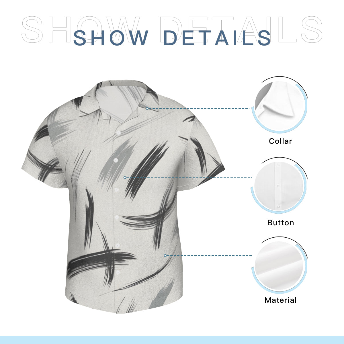 Minimalistic Paint Brush Short Sleeves Men's Shirt