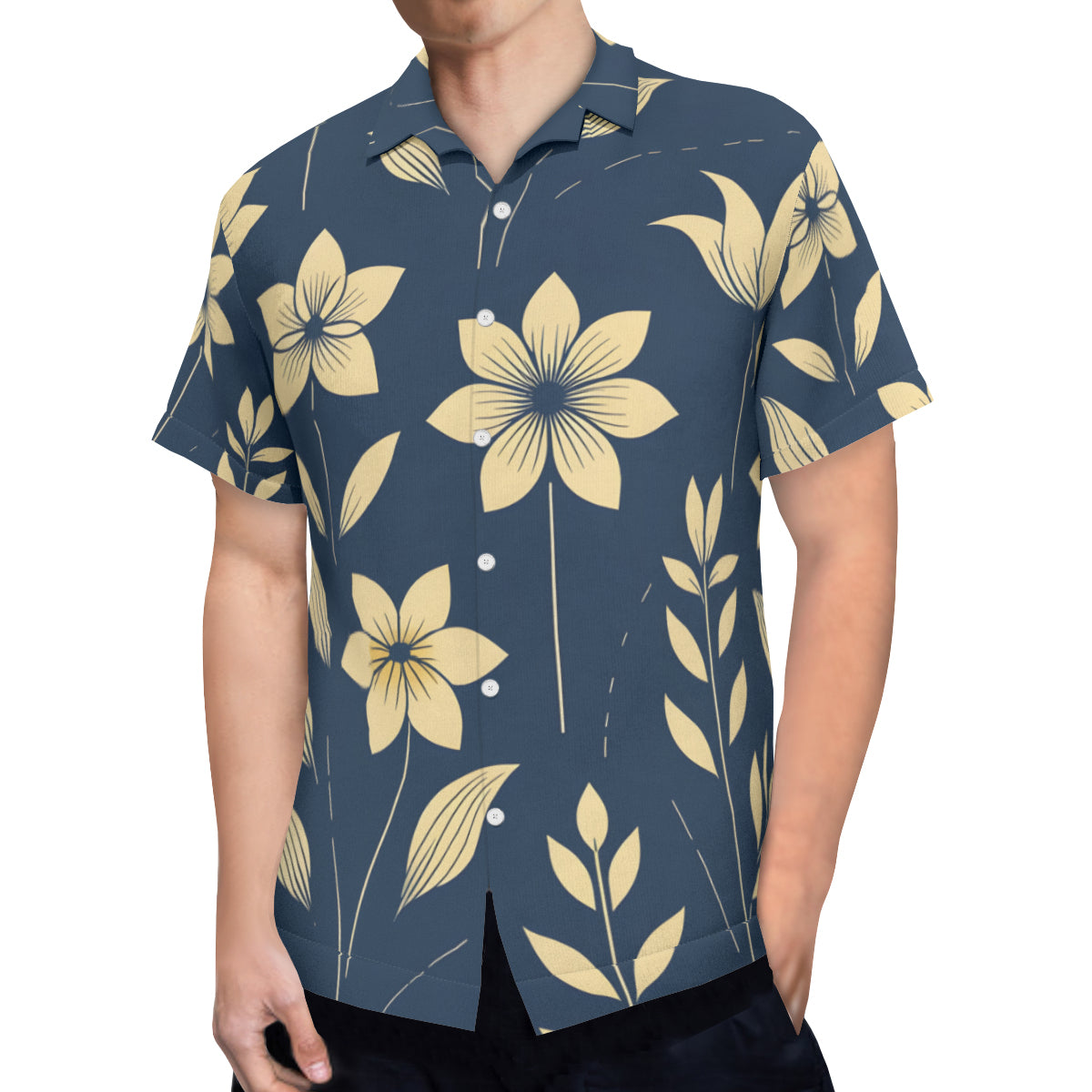 Tropical Floral Short Sleeves Men's Shirt