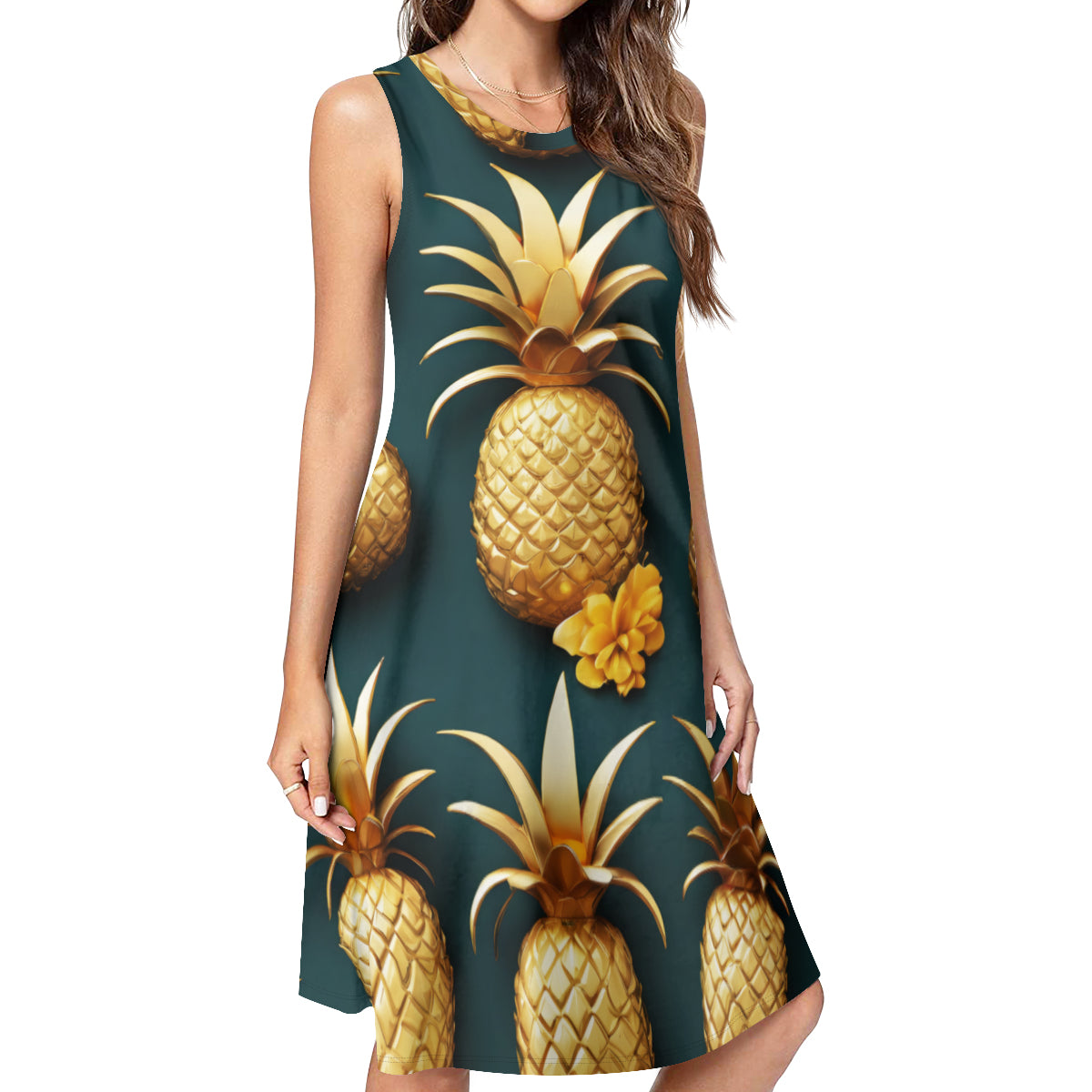 Pineapple Women's Casual Dress | Polyester