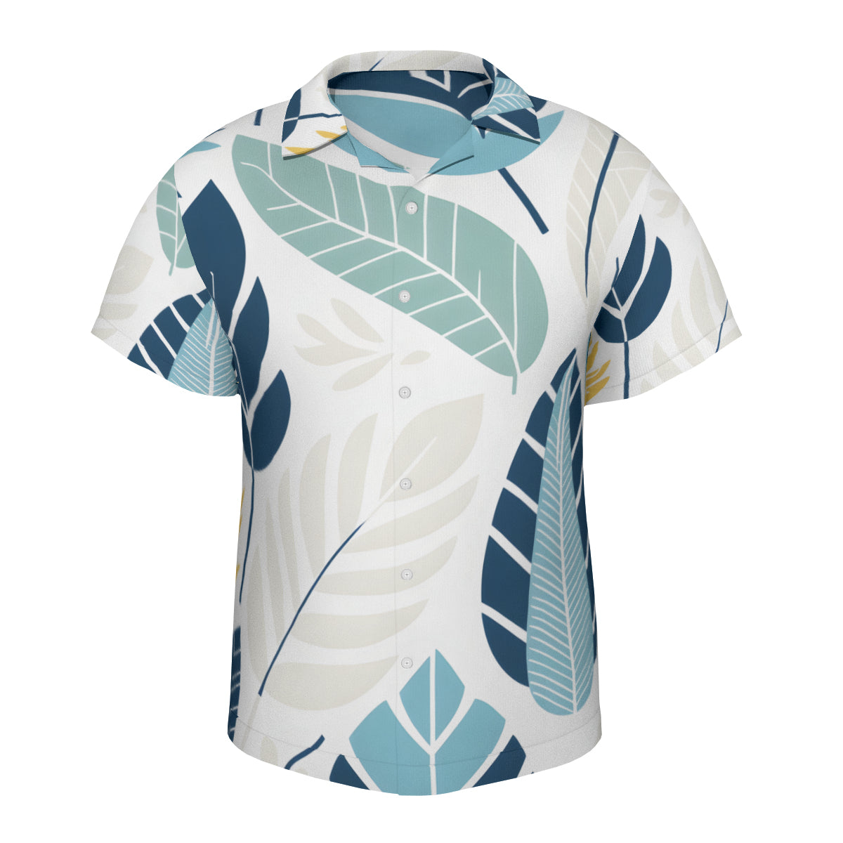 Tropical Leaf Short Sleeves Men's Shirt