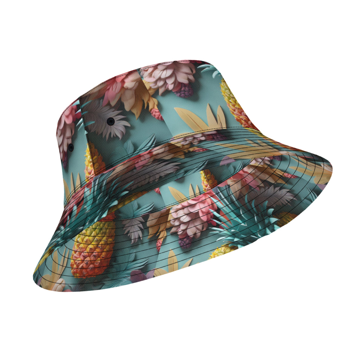 Pineapple Double-Sided Unisex Polyester Bucket Hat