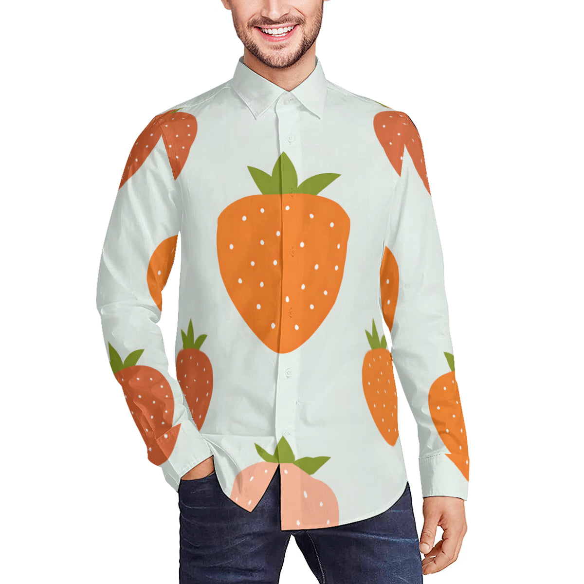 Strawberries Long Sleeves Men's Shirt