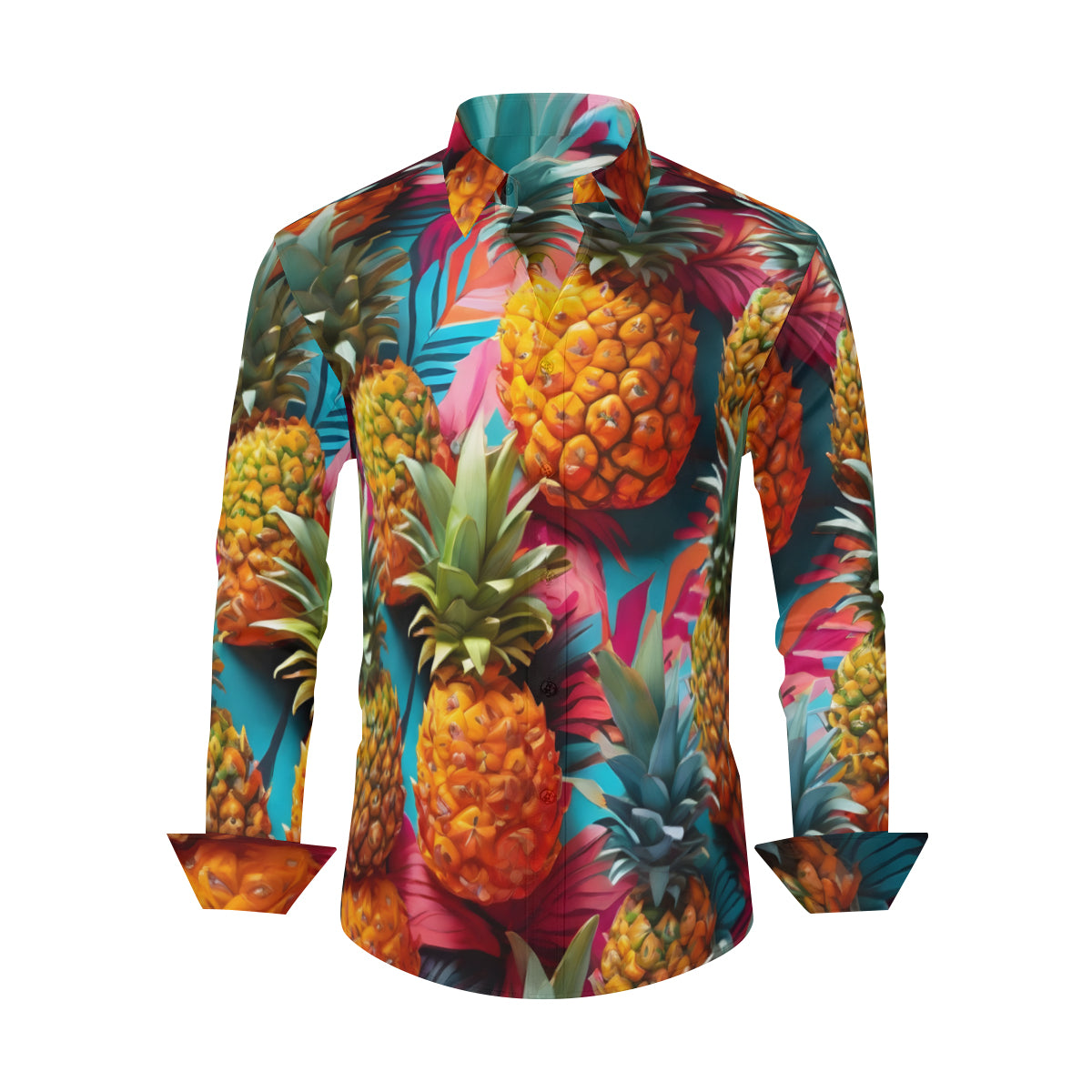 Pineapple Men's Classic Long-Sleeved Shirt | Polyester