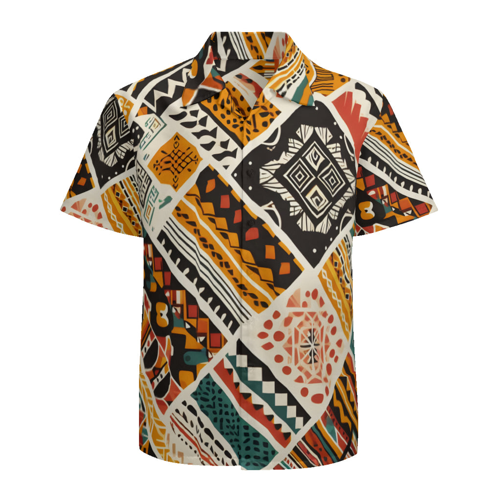 African Pattern Short Sleeves Men's Shirt