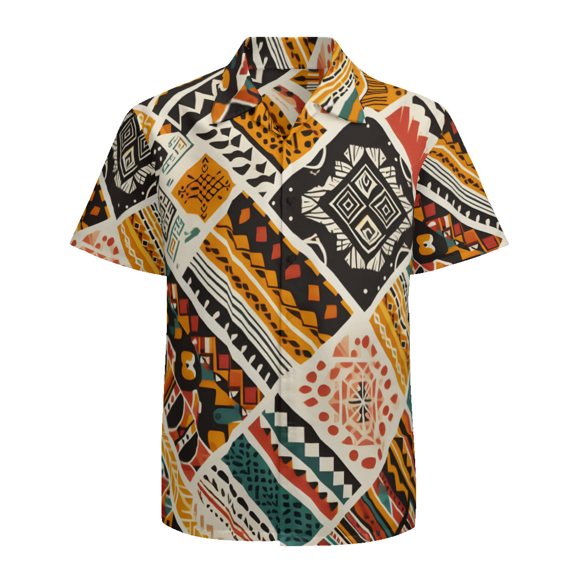 African Pattern Short Sleeves Men's Shirt
